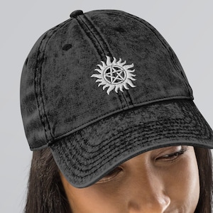 Supernatural Anti- Possession Hat - Carry on my Wayward Son - Thanks for the memories - Sam Dean Castiel Vintage Cotton Twill Cap