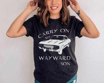 Supernatural Shirt - Carry on my Wayward Son - Theme song Tshirt - Thanks for the memories - Sam Dean Castiel