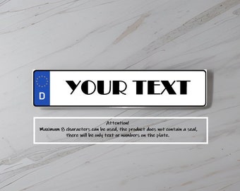 European License Plate - Custom/Replica German License Plate - Customizable with Your Text - Embossed Metal Art - Decor License Plate