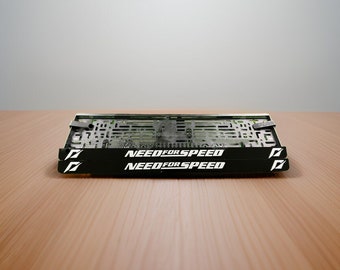 Suporte de placa da UE - Moldura de placa - Suporte de placa de carro - Design personalizado em plexiglass - Acessórios para carro - Decoração de carro - Capas de placa NFS