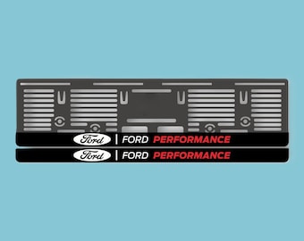 Ford Performance - Capas de Placa - Suporte de Placa da UE - Moldura de Placa Ford - Design Personalizado em Plexiglass - Acessórios para Carro Ford - Decoração para Carro