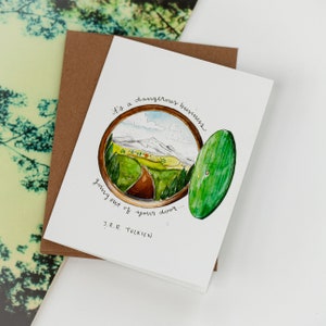 Hobbit Loch Karte, J.R.R. Tolkien Zitat - Es ist ein gefährliches Geschäft, aus der Tür zu gehen, Herr der Ringe, Shire, Going Away, College