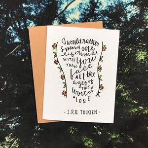 Arwen Quote Card, I would rather spend one lifetime with you, Lord of the Rings, JRR Tolkien, Anniversary, Wedding, Engagement, Valentine image 1