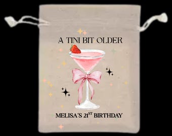 Personalized Martini Birthday Favor Bags, Hangover Kit (Set of 12)