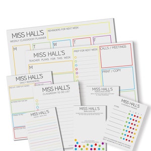 Personalised Teachers Stationery Collection - Teacher Gift - To Do List, Daily & Weekly Planner, Wellness Notepads