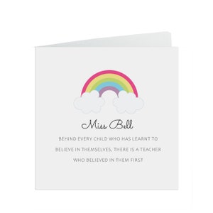 Personalised Teacher Card, Behind Every Child Is A Teacher Who Believed In Them First
