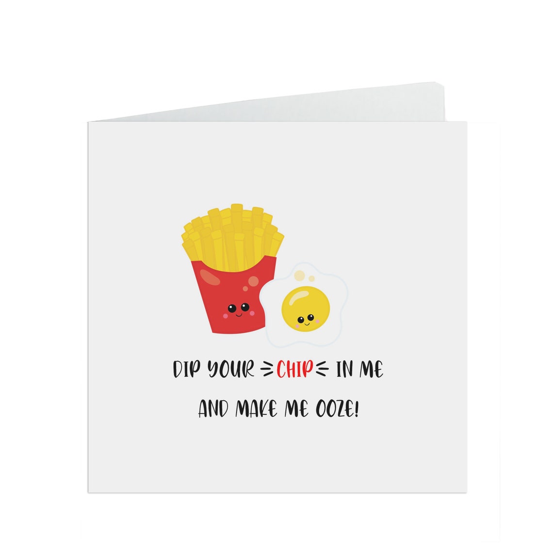 Dip your chip in me and make me ooze mature food pun card for Etsy