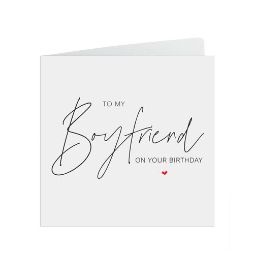 Boyfriend Birthday Card Simple Elegant Design Etsy UK