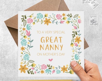 Great Nanny Yellow Floral Mother's Day Card