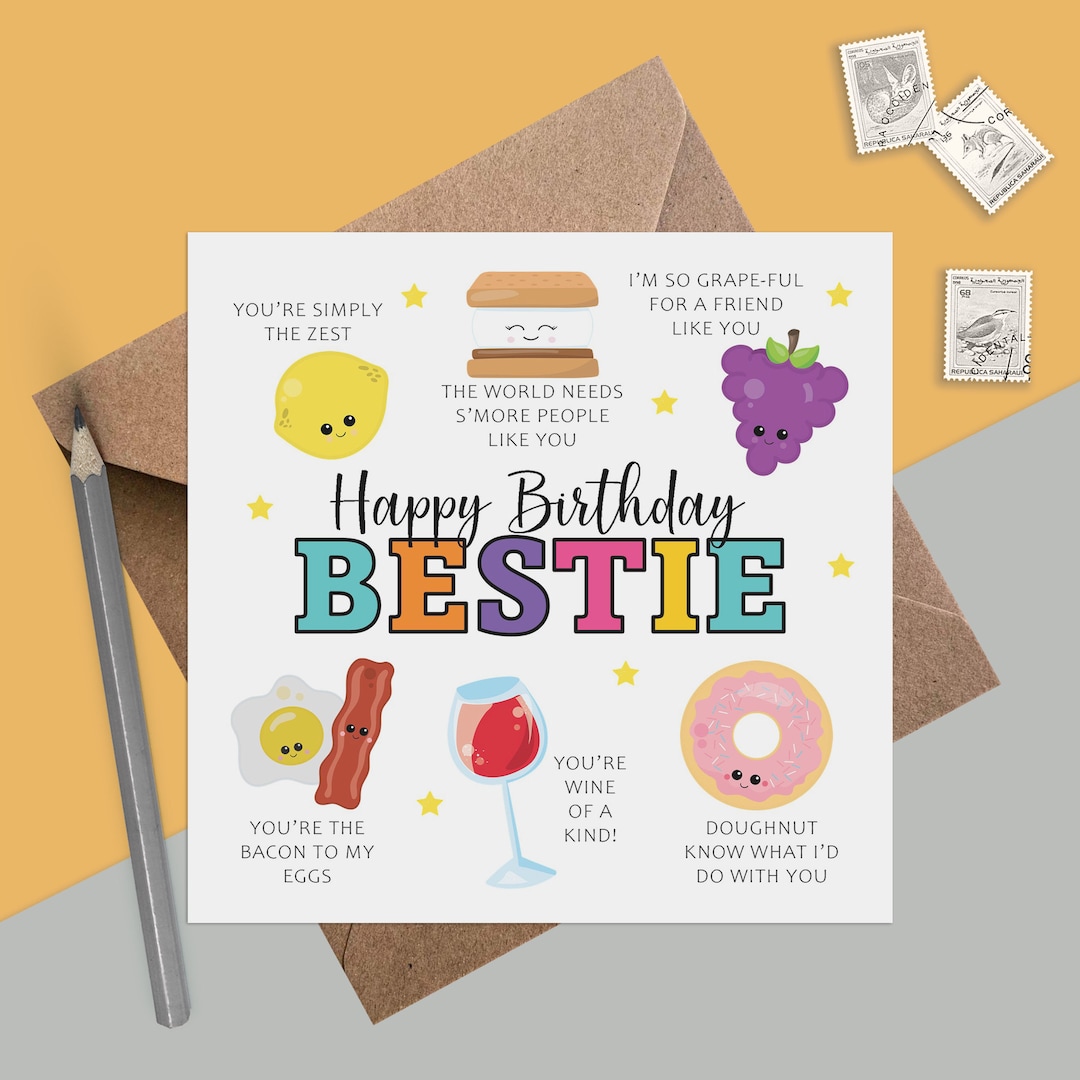 Bestie Birthday Card Funny Pun Card for Best Friend - Etsy