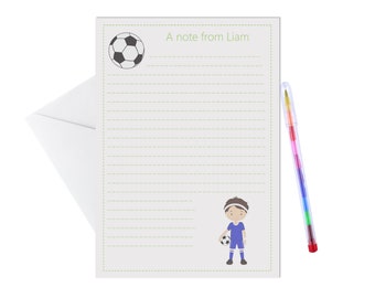 Footballer Personalised Letter Writing Set - A5 Pack Of 15 Sheets & Envelopes