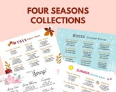 Four Seasons Collection BUNDLE Postcards, Diffuser Blends Recipes Cards, Download and Print