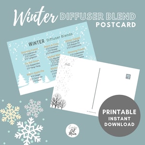 Cartão Postal Receitas de Misturas de Difusor de Inverno, 4x6