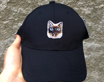 Black cat hat Baseball Cap For Women and Men Hat Cotton Baseball Hat Cap Custom Baseball Cap Black Cat Dad Hat Memorial Gift For Loss of Cat
