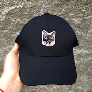 Black cat hat Baseball Cap For Women and Men Hat Cotton Baseball Hat Cap Custom Baseball Cap Black Cat Dad Hat Memorial Gift For Loss of Cat