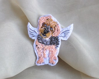 Angel full body dog memorial embroidery patch,Angel dog,Memorial pet patch, Dog memorial gift,Memorial gift family,in memorial gifts for men