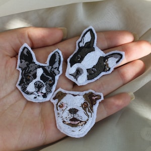 Patch de retrato de animal de estimação personalizado: cão ou gato bordado à mão