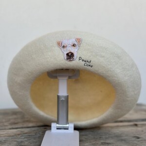 Custom Pet Portrait Embroidery Beret – Personalized Wool French Beret