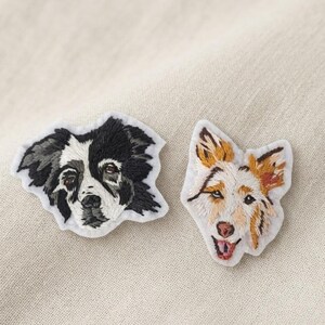 Aangepaste patch huisdierportret: geborduurde kat, hond opstrijkpatch