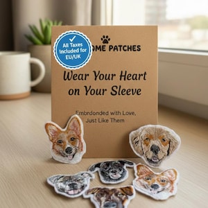 Toppa personalizzata fatta a mano per animali domestici, toppa per cani, toppa carina per gatti, toppa personalizzata con ricamo per animali domestici, toppa commemorativa per animali domestici, toppe per giacche, toppa per matrimoni