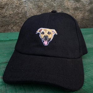 Cappello con ritratto di cane ricamato: berretto da baseball unisex personalizzato