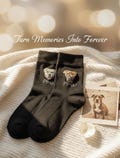Custom Pet Portrait Custom Socks Embroidered Cotton Rich Quality Male or Female Personalized Dress Socks Gift, Dog Dad Gift, Funny Mens Sock product logo