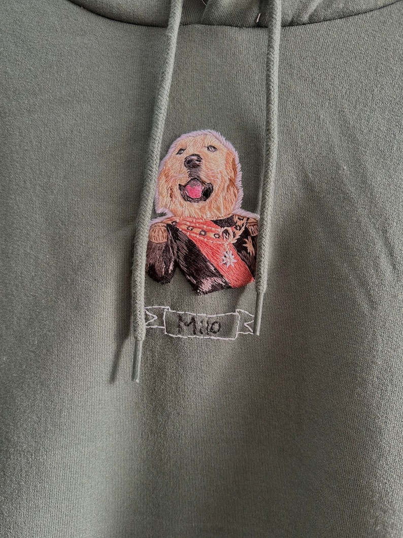 Custom Pet portrait Unisex sweatshirt, Dog memorial, Men sweatshirt dog embroidery, Dog portrait, Custom Pet Photo sweatshirt image 1