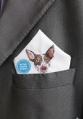 Wedding Pocket Square with Dog Portrait, Wedding Day Gift to Bride or Father of the Groom from your Dog,Pet Portrait Handkerchief product logo