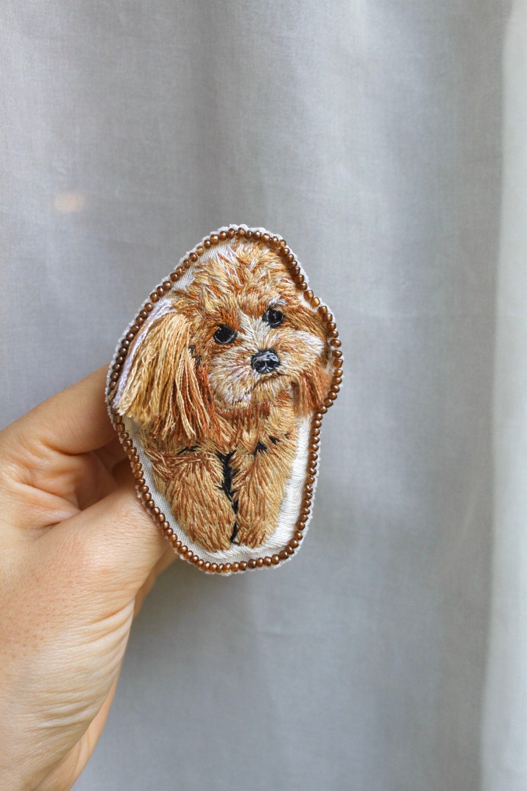Dog Full Body Portrait,custom Embroidery Pin,goldendoodle Lover Gifts ...