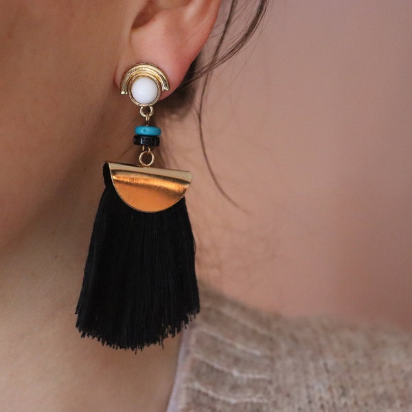 Black Tassel Earrings