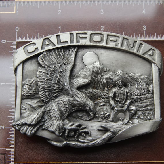 California Belt Buckle - Miner Panning For Gold -… - image 3