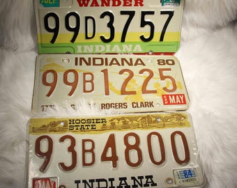 Indiana Nummernschilder Lot (3) - Vintage 1970er - 80er Jahre - Wander, Hoosier State