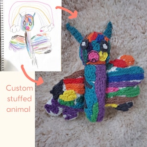 Custom Stuffed Animal- Custom Plush- drawing into stuffed animal, drawing into plush, children’s plush, personalized plush
