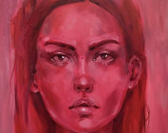 Original oil art “Doubt” Oil painting created by V.Kagalovska (0069)