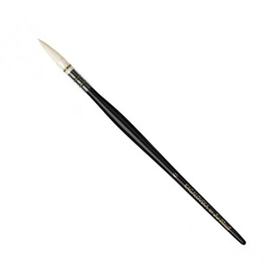 May include: A black-handled paintbrush with a pointed, light-colored brush head. The handle is sleek and glossy, with metallic accents near the brush head. The text "KAGALOVSKA by da Vinci" is printed on the handle.
