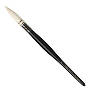 May include: A round-tipped paintbrush with a black handle and a light-colored bristle head. The handle has gold and white accents near the bristles. The text "KAGALOVSKA by Da Vinci" is printed on the handle.