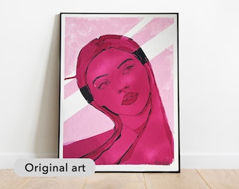 Watercolor drawing "Pink virgin"