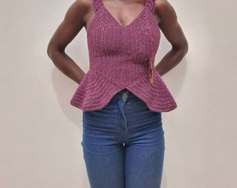 Daya Crochet Top, Häkeltop Gr. XS-S, Crochet Top, Glamour Top