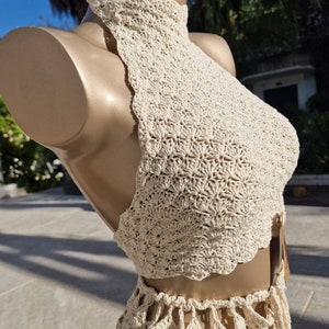 Crochet top, crochet halter top, XXS-XS-S, L-XL, halter top image 3