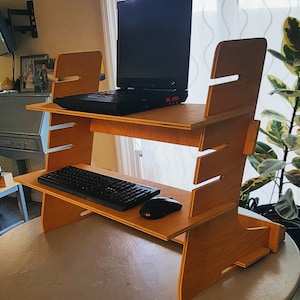 Sit-or-Stand Keyboard and Monitor Riser