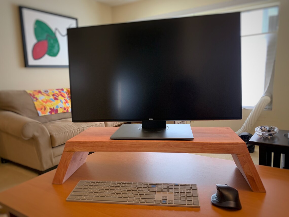Angled Computer Monitor and Keyboard Stand - Etsy