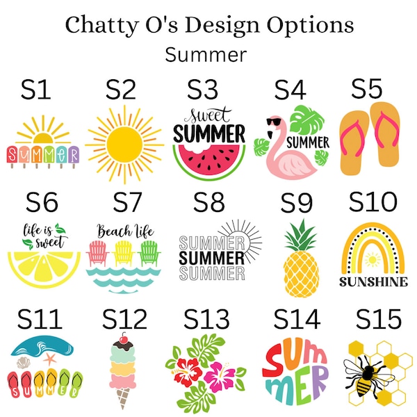 Summer Chatty O’s Interchangeable Sign Circles | 8” Reversible Circles | Double Sided Decor