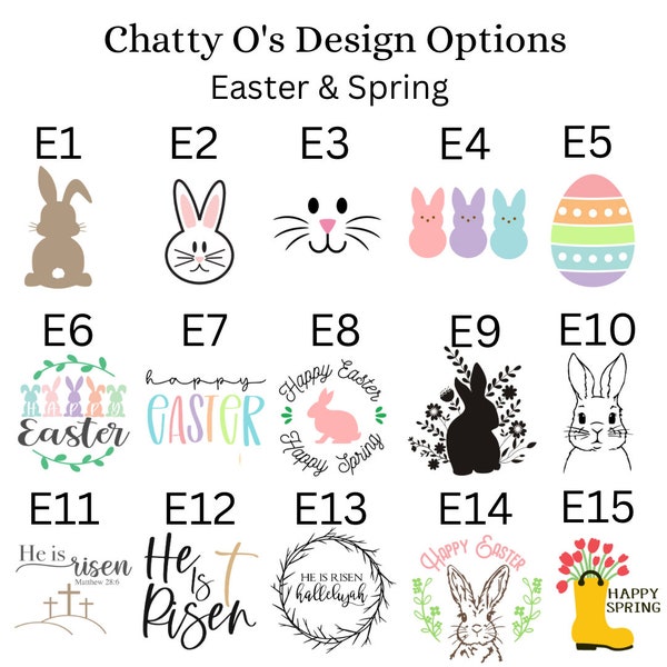 Easter & Spring Chatty O’s Interchangeable Sign Circles | 8” Reversible Circles | Double Sided Decor