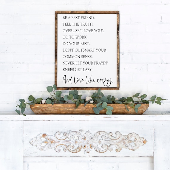 Love Like Crazy Lyrics Wood Sign Modern Farmhouse Wall Decor 