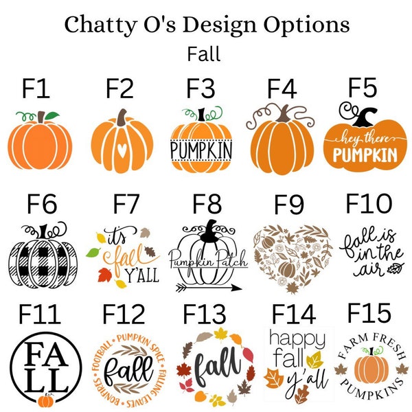 Fall Chatty O’s Interchangeable Sign Circles | 8” Reversible Circles | Double Sided Decor