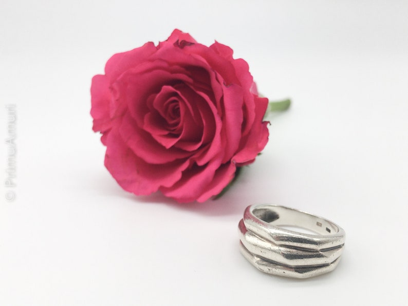 Vintage Dutch Modernist Sterling Silver Nut Shaped Ring Gift for Her and Best Friend