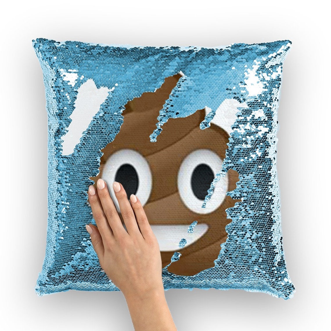 Poop Emoji Sequin Pillow Poop Emoji Sequin Cushion Funny Etsy
