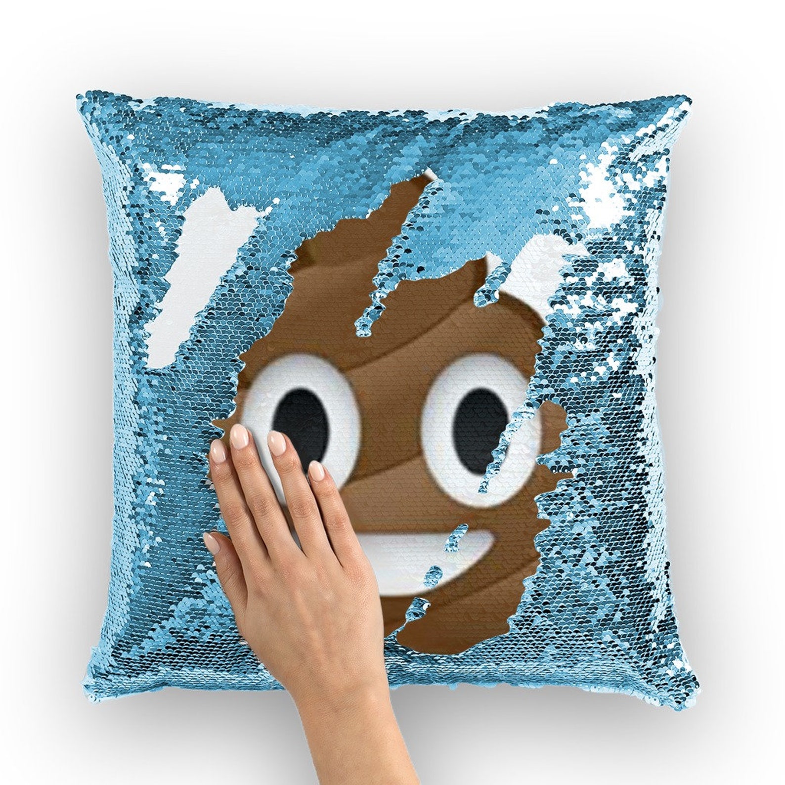 Poop Emoji Sequin Pillow Poop Emoji Sequin Cushion Funny Etsy