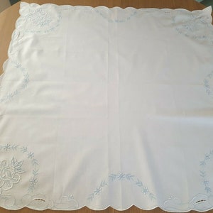 Vintage White square tablecloth -100% Cotton 36x36