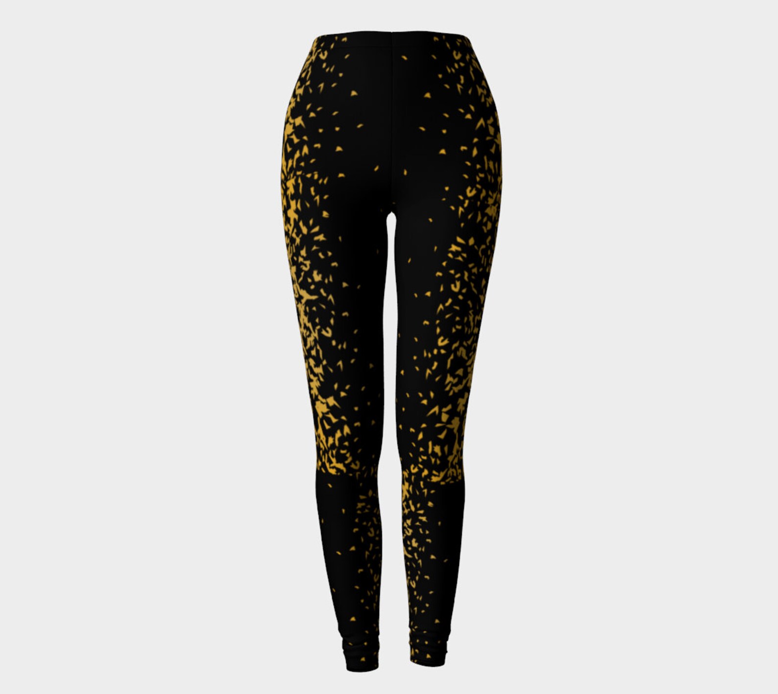Black and Gold Legging Etsy